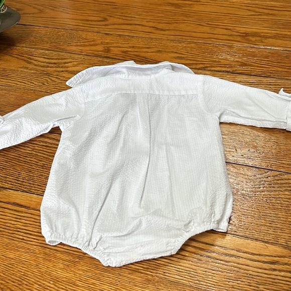 Zuccini brand infants white cotton one piece.  Waffle texture. Size 12 months. - Picture 6 of 6